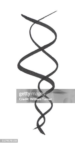 a close-up beauty product shot of a sample of black make up eye liner - kajalschminke stock-fotos und bilder