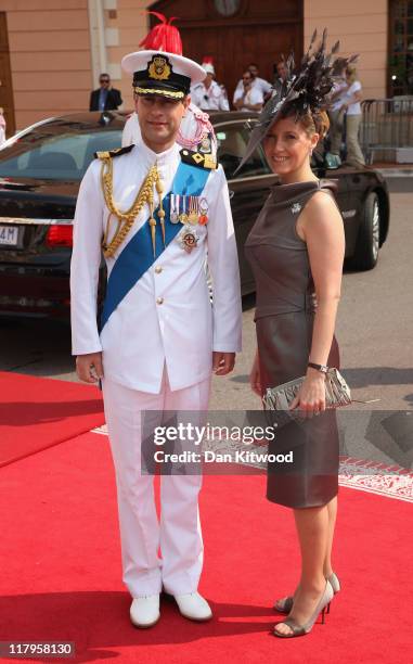 Prince Edward, Earl of Wessex, Sophie Countess of Wessex attend the religious ceremony of the Royal Wedding of Prince Albert II of Monaco to Princess...