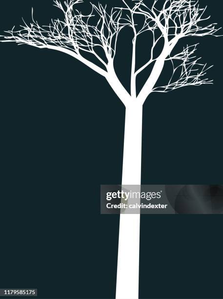 tree silhouette background design - dead tree stock illustrations