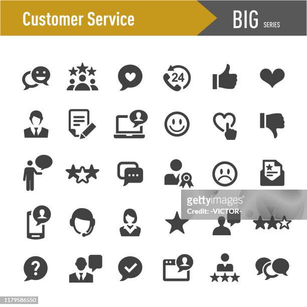 illustrations, cliparts, dessins animés et icônes de icônes de service à la clientèle - big series - content