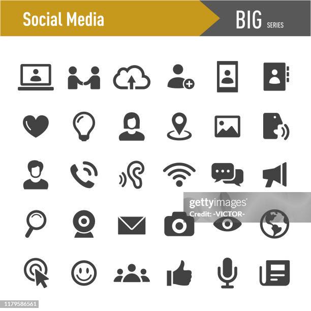 social media icons set - big series - world languages stock illustrations