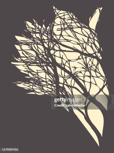 tree silhouette background design - dead forest stock illustrations