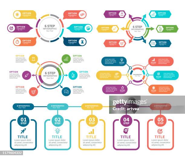infographic elements - vector timeline stock illustrations