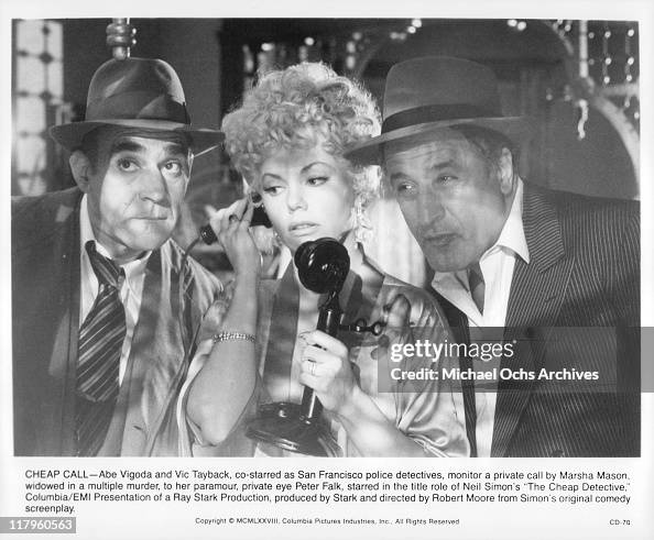 Abe Vigoda;Marsha Mason;Vic Tayback In 'The Cheap Detective' Abe Vigoda;Marsha Mason;Vic Tayback In 'The Cheap Detective'