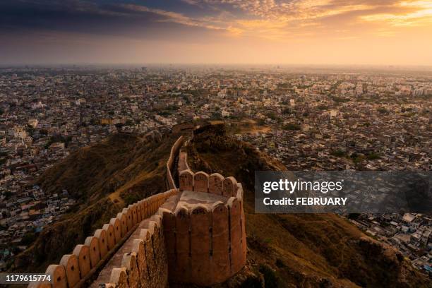 taj mahal from amber fort - new delhi stock pictures, royalty-free photos & images