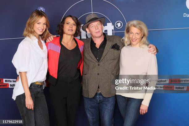 Lisa Bitter, Ulrike Folkerts, Ben Becker and Brigitte Maria Bertele during the "30 Jahre Lena Odenthal" - Tatort set visit on October 2, 2019 in...