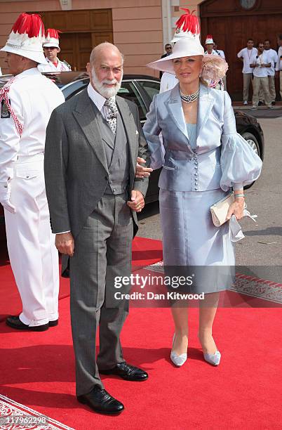 Prince Michael of Kent and Princess Michael of Kent attend the religious ceremony of the Royal Wedding of Prince Albert II of Monaco to Princess...