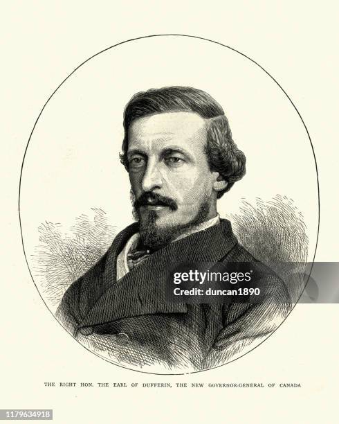 lord dufferin, governor general of canada, 19th century - governor stock illustrations