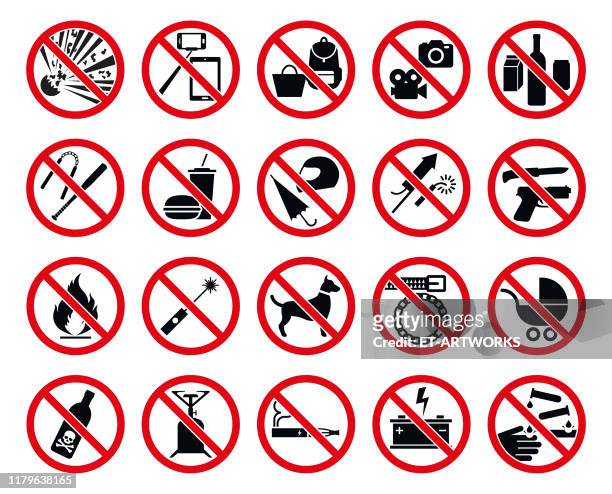 illustrations, cliparts, dessins animés et icônes de signes d'interdiction - interdiction