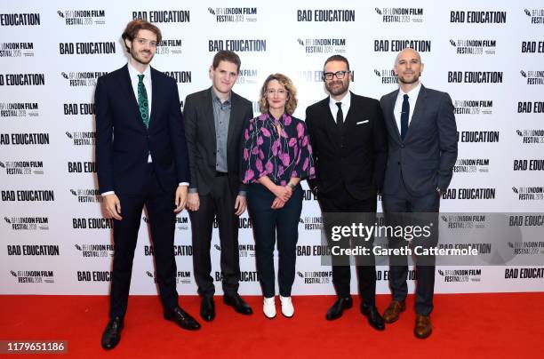 Director Cory Finley and producer Mike Makowsky, BFI London Film Festival Director Tricia Tuttle and producers Eddie Vaisman and Fred Berger attend...