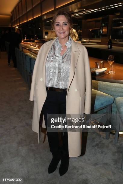 Daniela Lumbroso attends the Inauguration evening of "PavYllon - a restaurant by Yannick Alleno" at Pavillon Ledoyen on October 07, 2019 in Paris,...