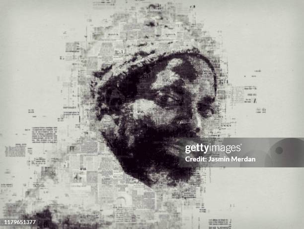 african american man creative portrait - africa abstract stockfoto's en -beelden