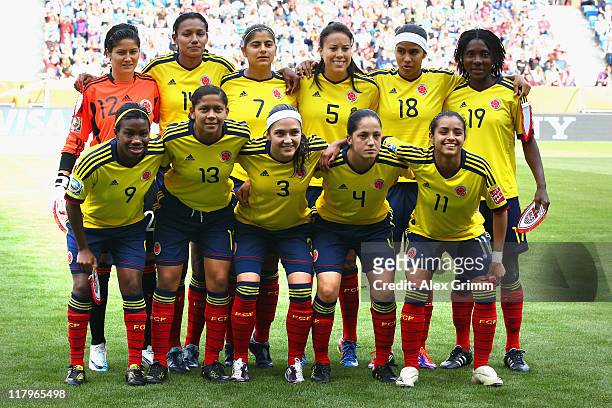Players of Colombia Orianica Velasquez, Kelis Peduzine, Catalina Usme, Nataly Arias, Katerin Castro, Fatima Montano, Carmen Rodallega, Yulieth...