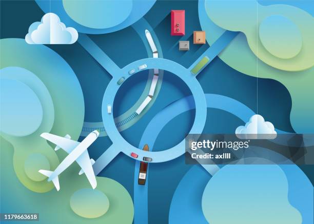 traffic - travel map top view stock illustrations