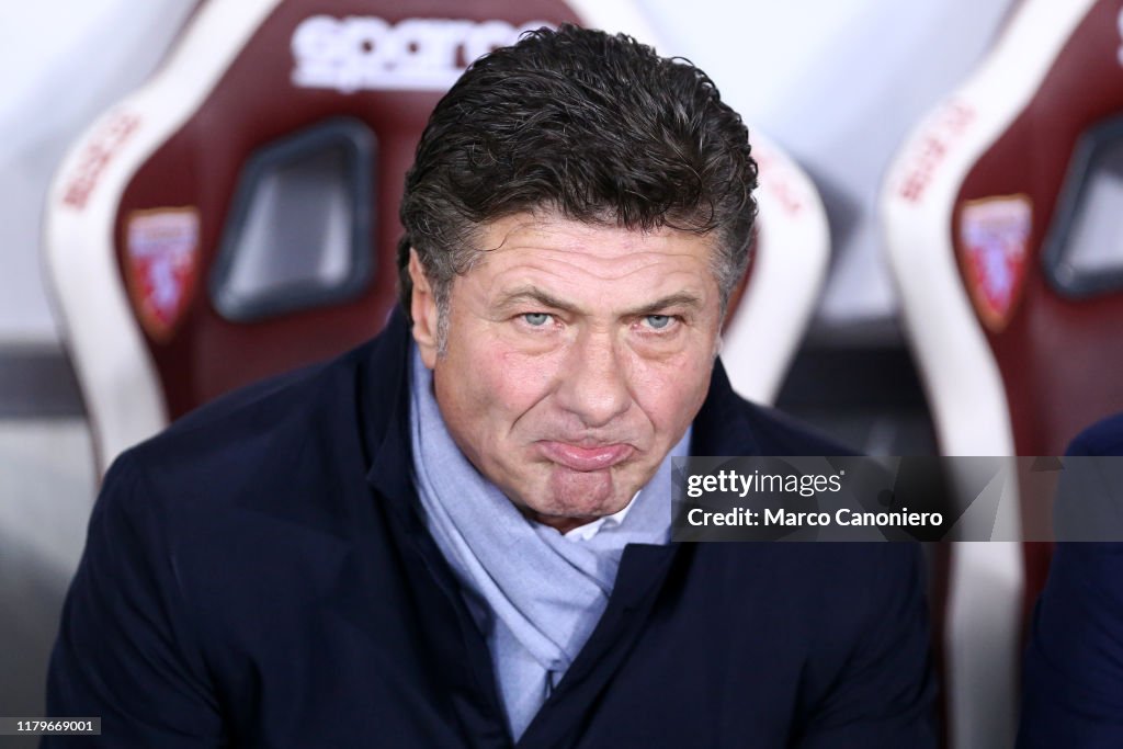 Walter Mazzarri, head coach of Torino FC, looks on before...
