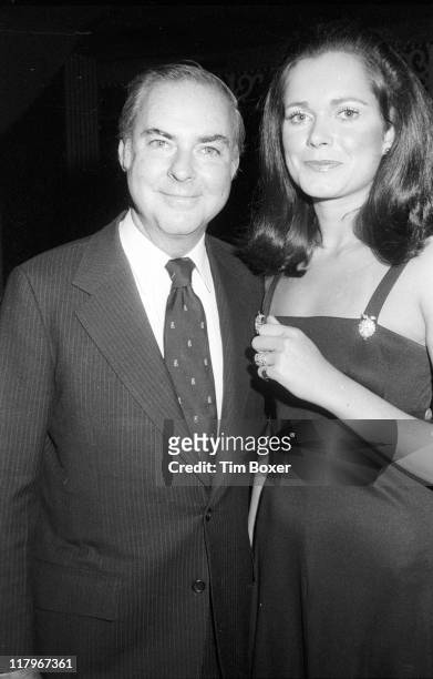 Portrait of American author Robin Moore and his wife, singer Mary Olga at the Riverboat nightclub for the premiere of Olga's singing act, New York,...
