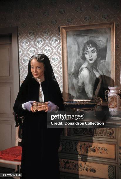 Actress Carolyn Jones in a scene from a movie in Los Angeles, California.