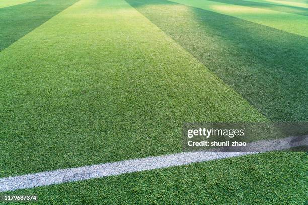 football green grass field - football field bildbanksfoton och bilder