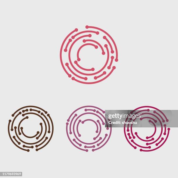 set of circle line fashion icon template - circle logo stock illustrations