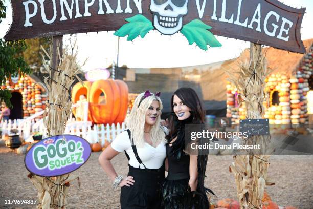 Tori spelling and Erin Ziering attend the GoGo squeeZ GoGoWeen Halloween Launch Event on October 07, 2019 in Los Angeles, California.