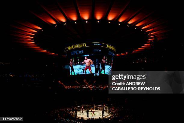 View of the ring during the Ultimate Fighting Championship at Madison Square Garden in New York City, New York on November 2, 2019.