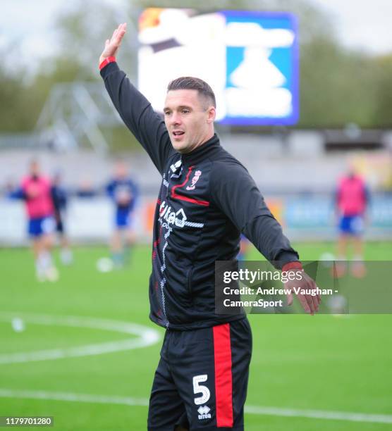 Lincoln City's Jason Shackell during the pre-match warm-up prior to the Sky Bet League One match between AFC Wimbledon and Lincoln City at The Cherry...