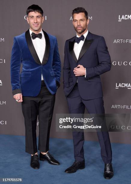 Ricky Martin and Jwan Yosef arrive at the 2019 LACMA Art + Film Gala Presented By Gucci on November 2, 2019 in Los Angeles, California.