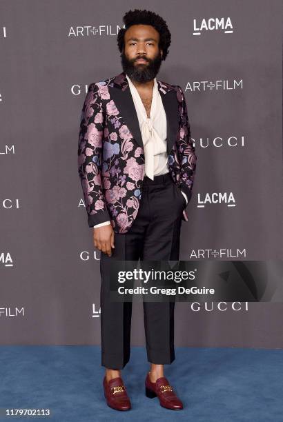 Donald Glover arrives at the 2019 LACMA Art + Film Gala Presented By Gucci on November 2, 2019 in Los Angeles, California.