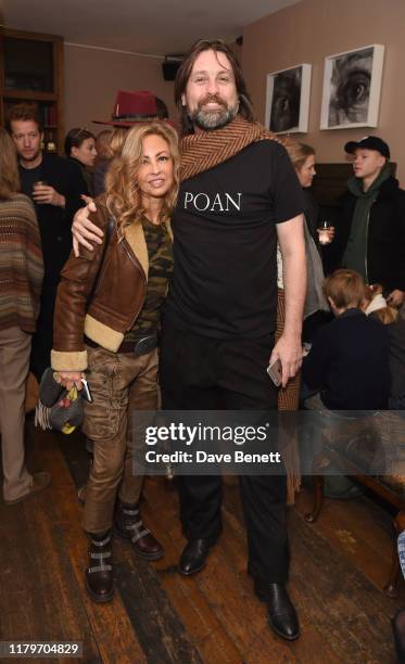 Ghada Sawiris and Patrick O'Neill attend the special screening for 'Habitat' at Soho House on November 3, 2019 in London, England.