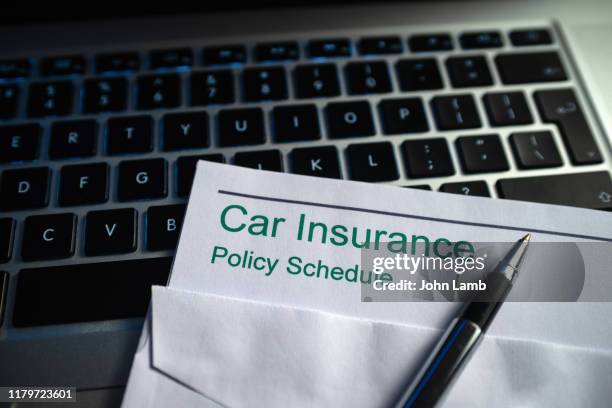 car insurance schedule document - auto insurance ストックフォトと画像