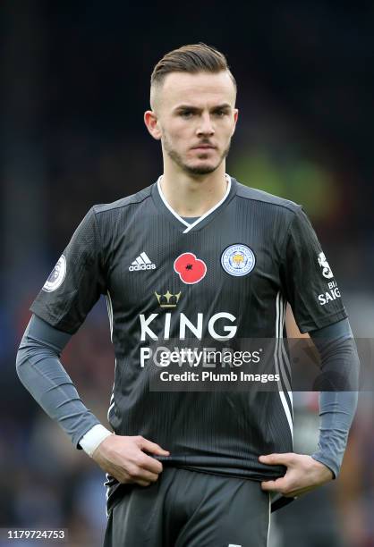 James Maddison of Leicester City during the Premier League match between Crystal Palace and Leicester City at Selhurst Park on November 2, 2019 in...