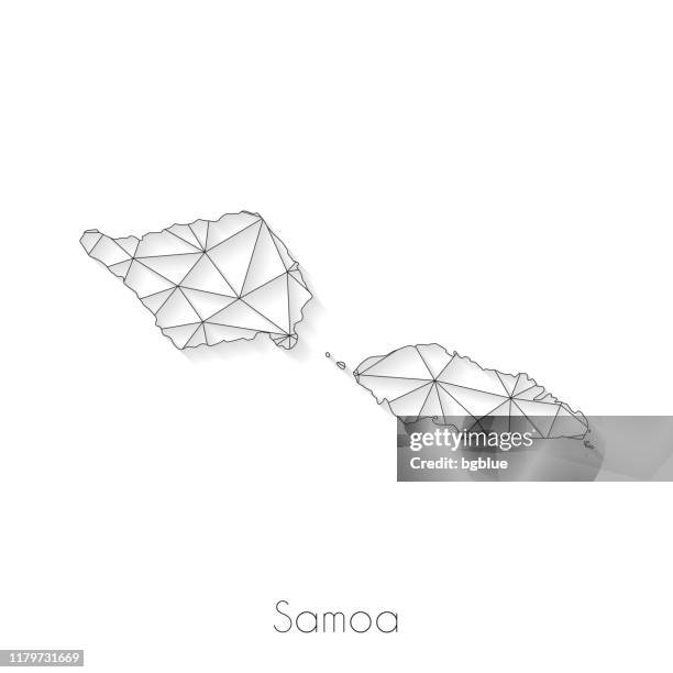 samoa map connection - network mesh on white background - apia samoa stock illustrations