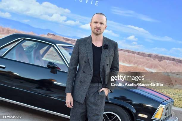 Aaron Paul attends the Premiere of Netflix's "El Camino: A Breaking Bad Movie" at Regency Village Theatre on October 07, 2019 in Westwood, California.