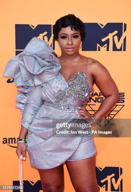 Boity Thulo attending the MTV Europe Music Awards 2019, held at the FIBES Conference & Exhibition Centre of Seville, Spain.