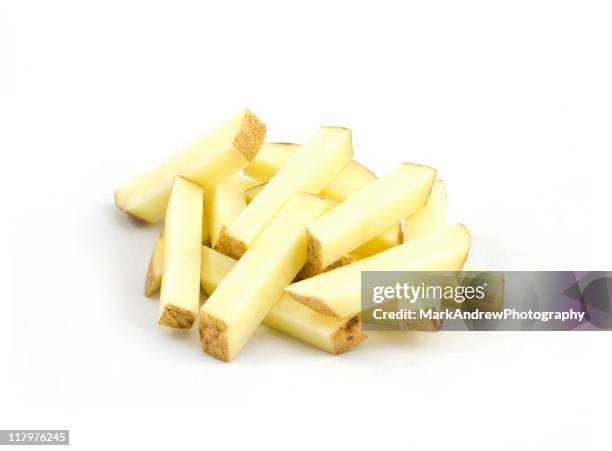 uncooked potato chips - french fries isolated stock pictures, royalty-free photos & images