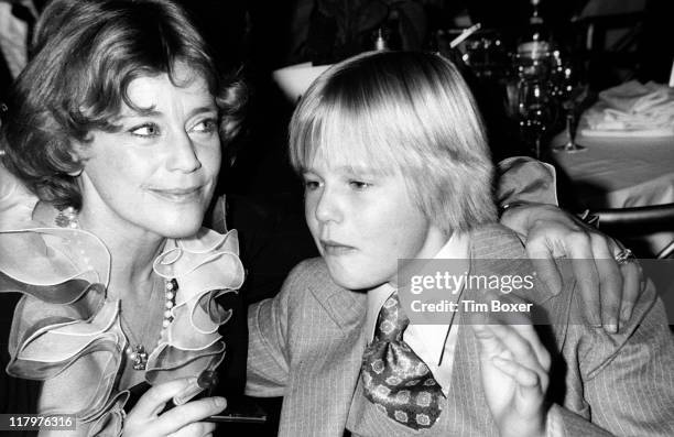 At the St. Regis Hotel, Austrian actress Maria Schell and her son Oliver attend a benefit dinner and screening of her film 'Voyage of the Damned' ,...