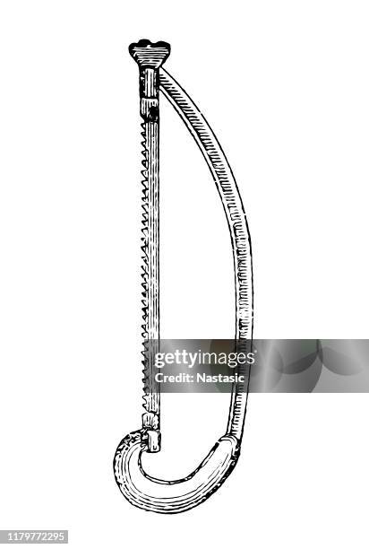 garden saw - tree cutting stock illustrations
