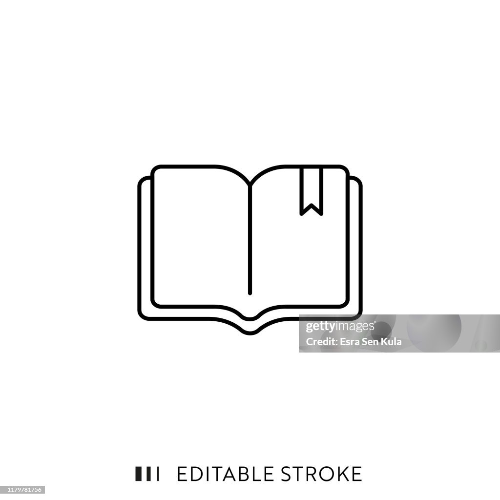 Buch-Symbol mit bearbeitbaren Strich und Pixel perfekt.