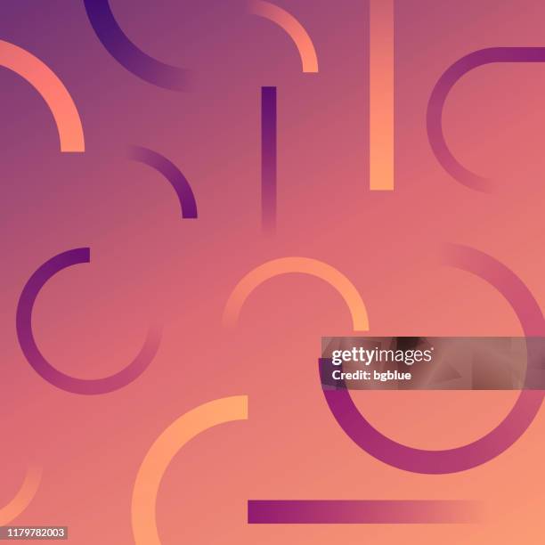 abstract design with geometric shapes - trendy orange gradient - circle shape stock illustrations