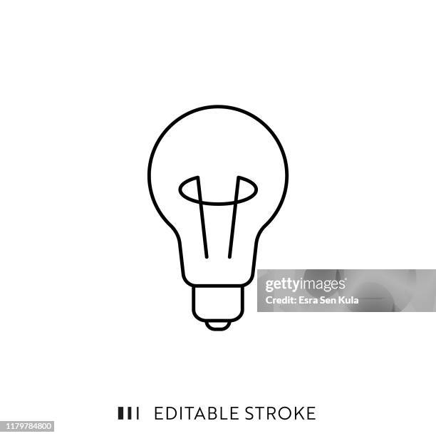 bulb icon with editable stroke and pixel perfect. - imagination icons stock illustrations