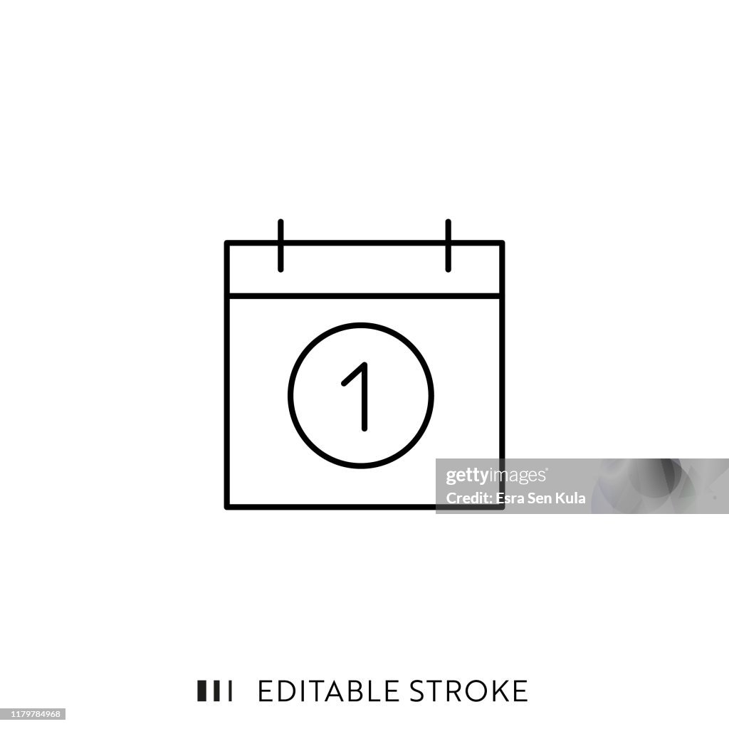 Calander Icon with Editable Stroke and Pixel Perfect.