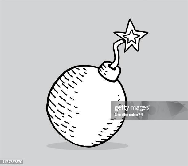 hand drawn bomb - bomb illustration stock illustrations