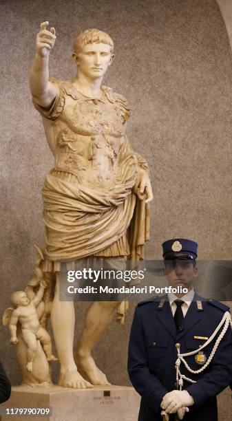 The book launch of La Gendarmeria Vaticana. Dalle origini ai giorni nostri by Sandro Barbagallo and Cesare Catananti in the Braccio Nuovo of the...