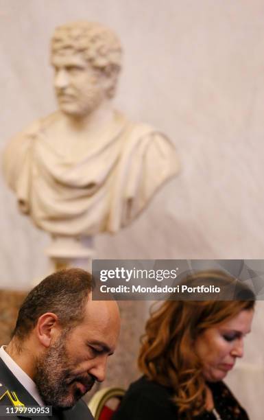 The book launch of La Gendarmeria Vaticana. Dalle origini ai giorni nostri by Sandro Barbagallo and Cesare Catananti in the Braccio Nuovo of the...