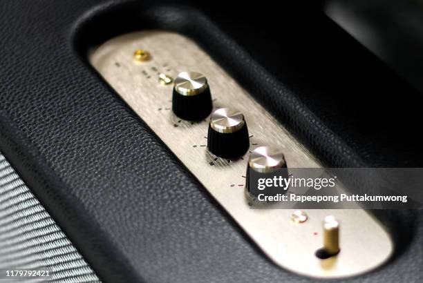 golden knob guitar amplifier - food processor stock pictures, royalty-free photos & images