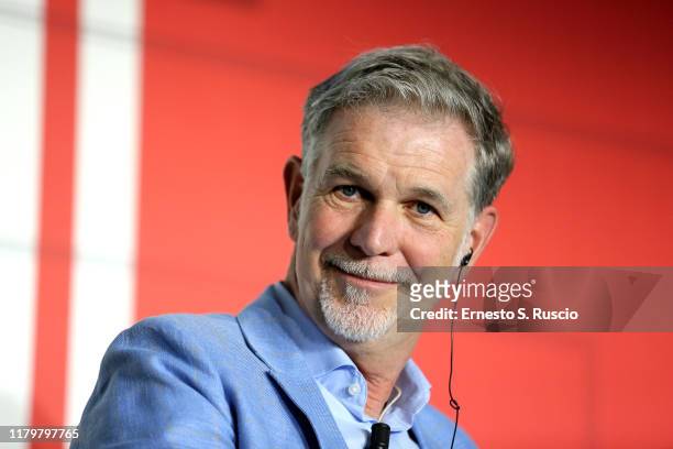 Reed Hastings attends the Netflix & Mediaset Partnership Announcement, Rome, 8th October 2019.
