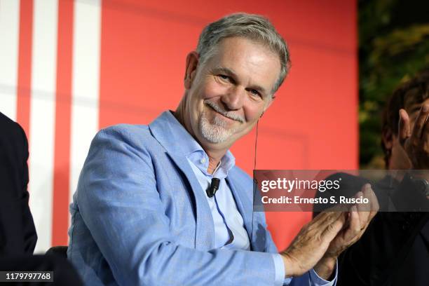 Reed Hastings attends the Netflix & Mediaset Partnership Announcement, Rome, 8th October 2019.