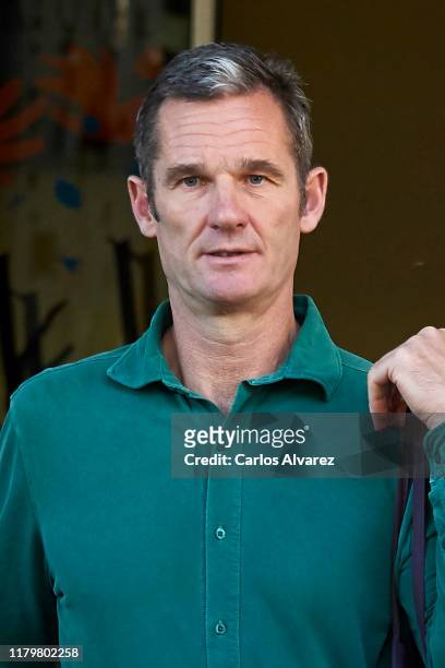 Inaki Urdangarin is seen leaving 'Fundacion Hogar Don Orione' on October 08, 2019 in Pozuelo de Alarcon, Spain. Urdangarin has been approved to leave...