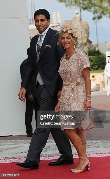 Mr Byron Kelleher and wife attend the religious ceremony of the Royal Wedding of Prince Albert II of Monaco to Princess Charlene of Monaco in the...