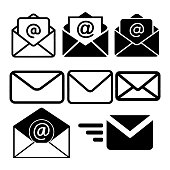 Mail icon isolated on White Background Vector illustration